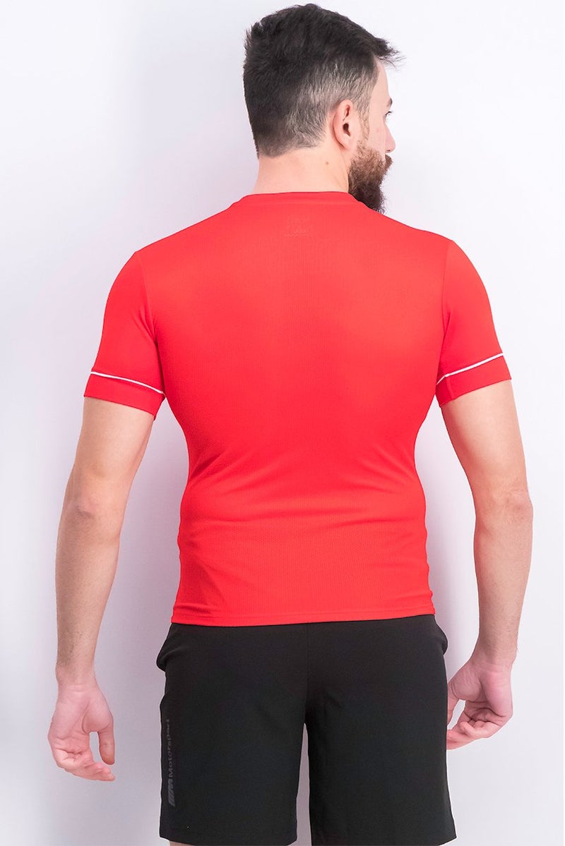 PUMA Men Crew Neck Embroidered Logo T-shirt, Red - Image 2